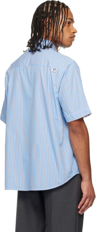 Košeľa AAPE by A Bathing Ape 'AAPENOW' Moonface Logo Stripe Shirt Modrá | AAPSRM8518XBNBLA, 2