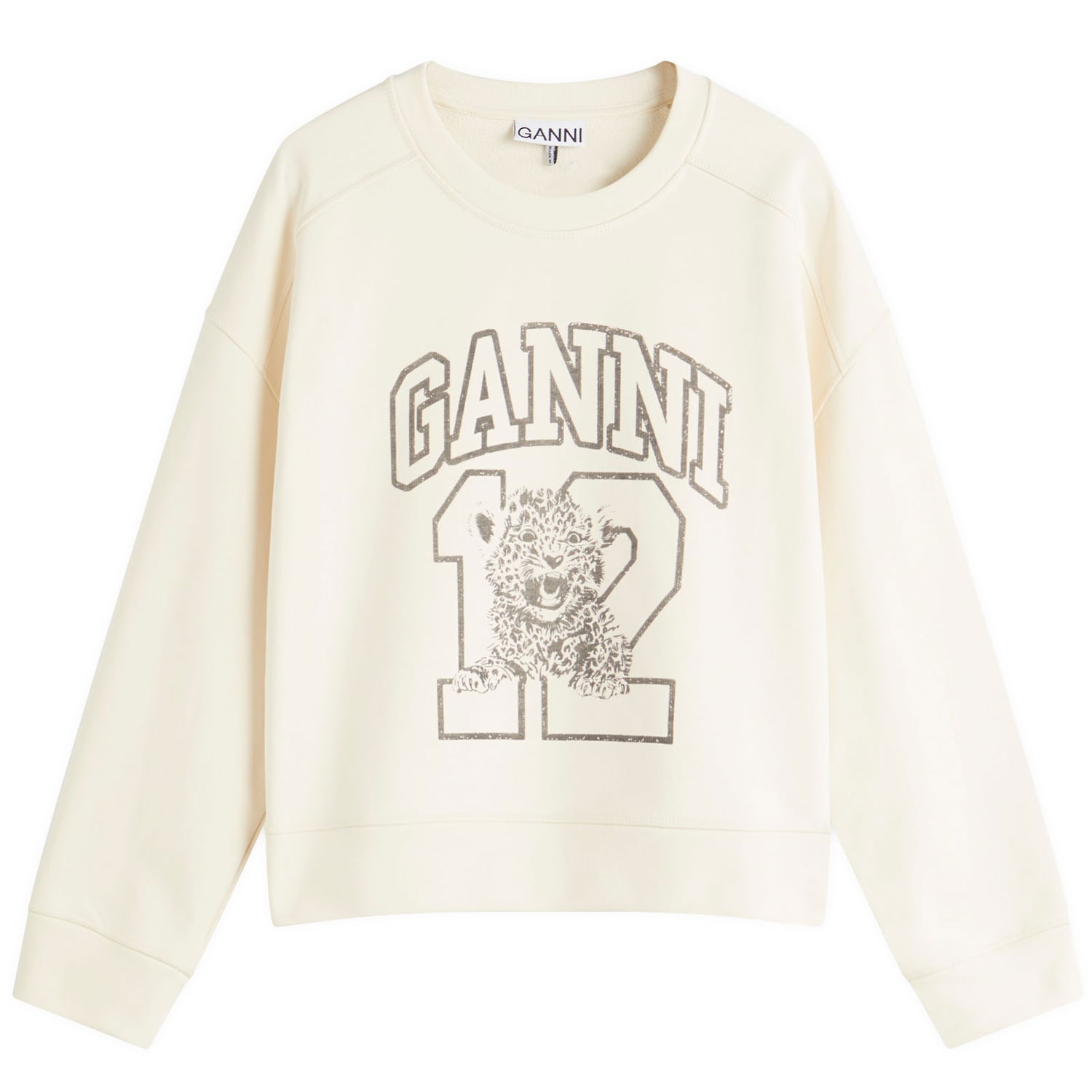 Mikina GANNI GANNI Heavy Terry Drop Shoulder Sweatshirt Biela | T4331-277, 1