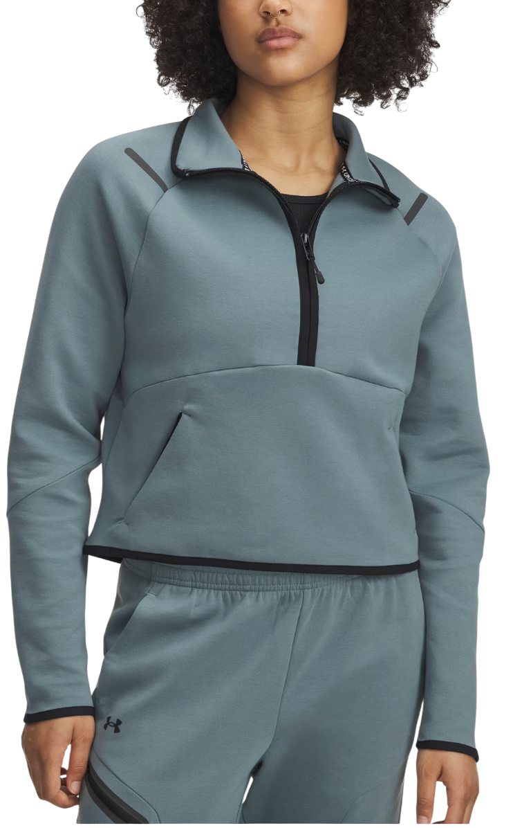 Mikina Under Armour Unstoppable Cropped Fleece Half-Zip Tyrkysová | 6003671-587