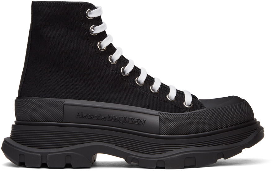 Tenisky a topánky Alexander McQueen Canvas Tread Slick High Sneakers "Black" Čierna | 604254W4L32, 0
