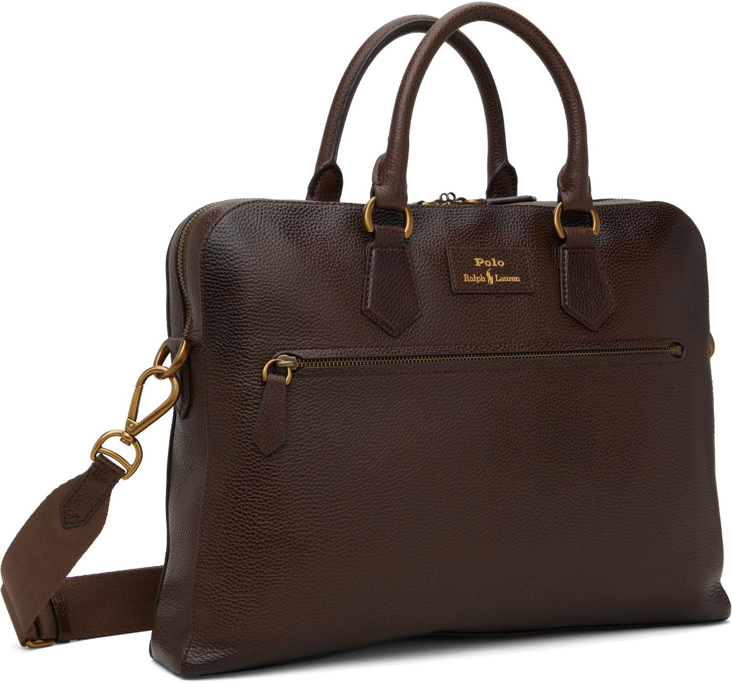 Kabelka Polo by Ralph Lauren Ralph Lauren Pebble Leather Commuter Briefcase Hnedá | 405962458002, 1
