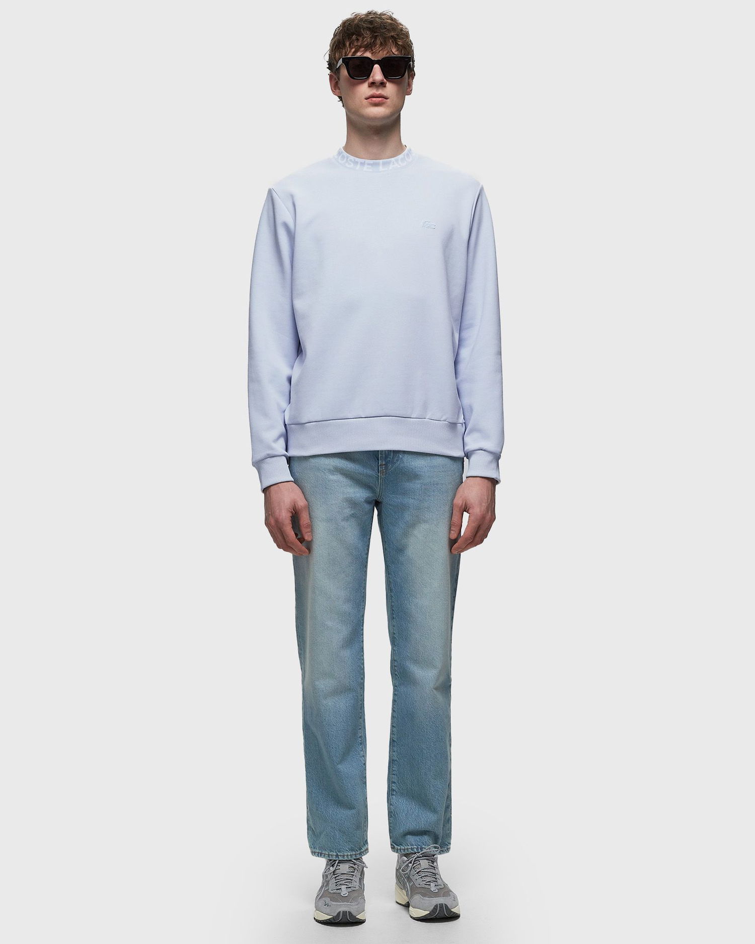 Mikina Lacoste LOGO JACQUARD COLLAR DOUBLE FACE SWEATSHIRT Modrá | SH7473-J2G, 1