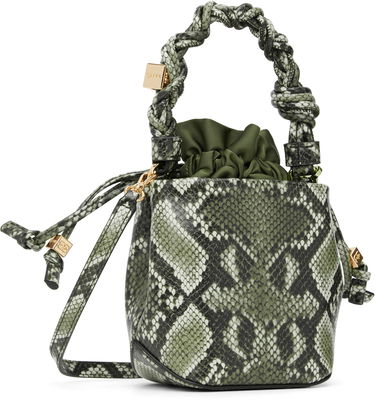Kabelka GANNI Bou Bucke Mini Snakeskin Bucket Bag Zelené | A6702, 2