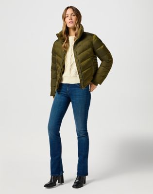 Prešívaná bunda Wrangler Wrangler Short Puffer Jacket Zelené | 112356502:XS, 0