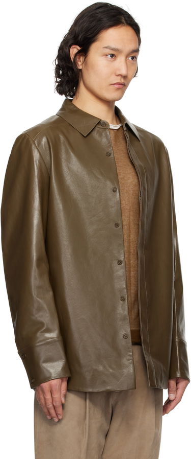 Košeľa Entire Studios Entire Studios Legacy Leather Button-Up Shirt Zelené | ESU-S25-13008-PE, 1