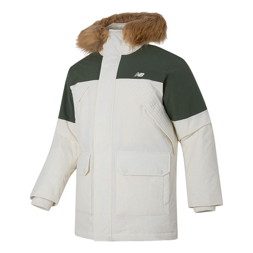 Parka New Balance Warm Hooded Down Jacket Biela | AMJ34323-CIC, 0