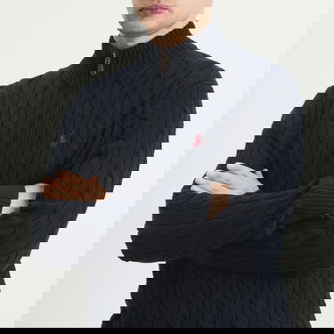 Sveter Polo by Ralph Lauren Cable Knit Half Zip Jumper Navy | 710810841001-BLU, 5