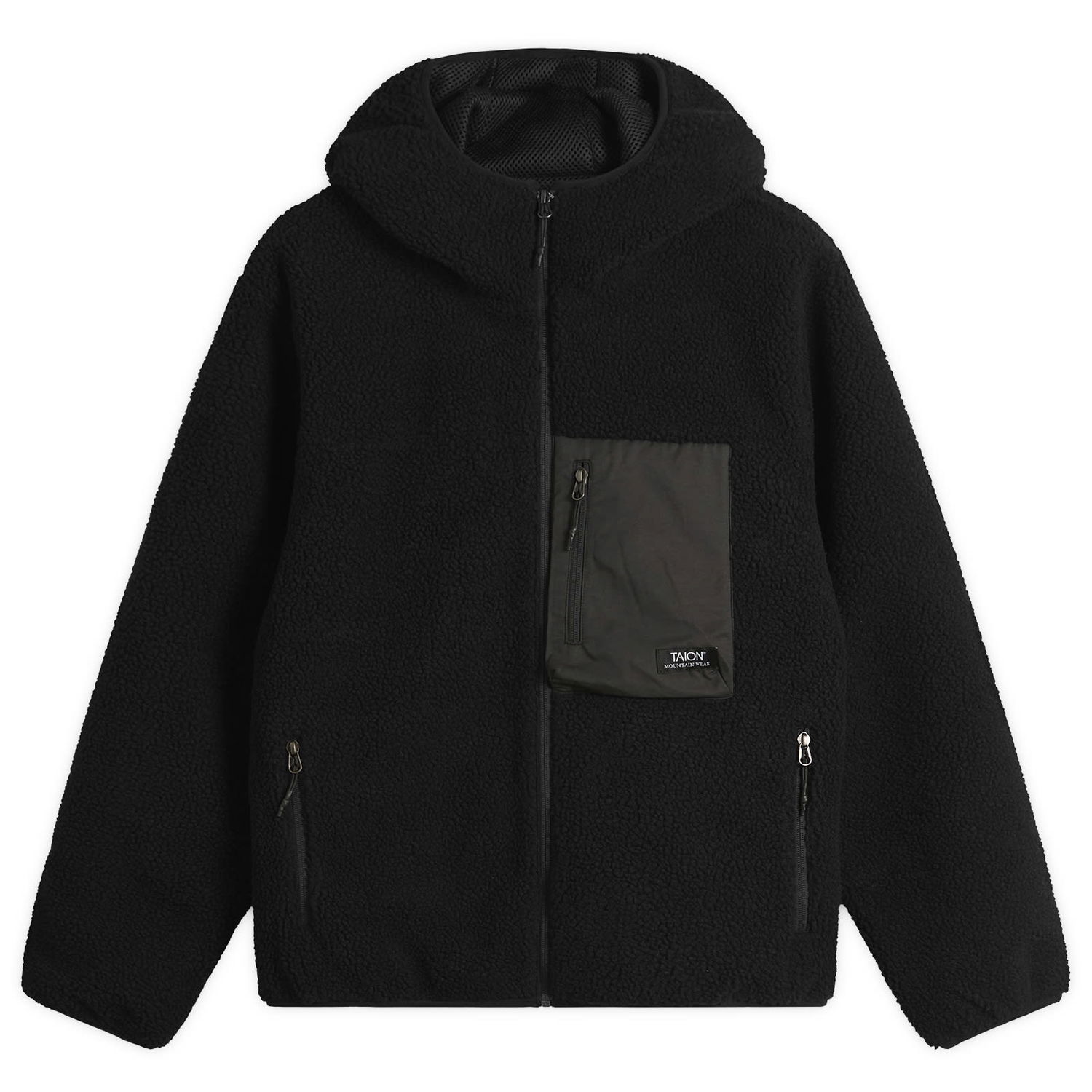 Bunda TAION Mountain Boa Hooded Fleece Jacket Čierna | TAION-106NDMBMT-BKBK, 0