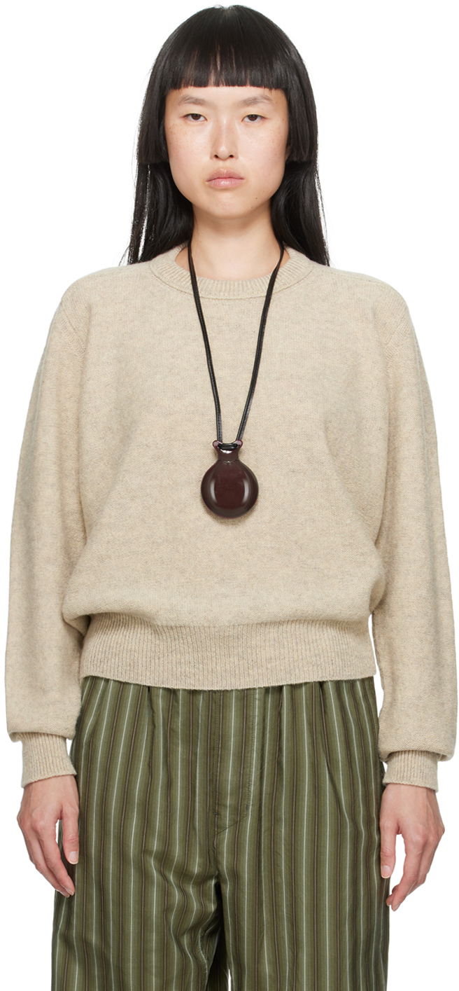Sveter LEMAIRE Tilted Sweater Béžová | TO1087 LK085, 0