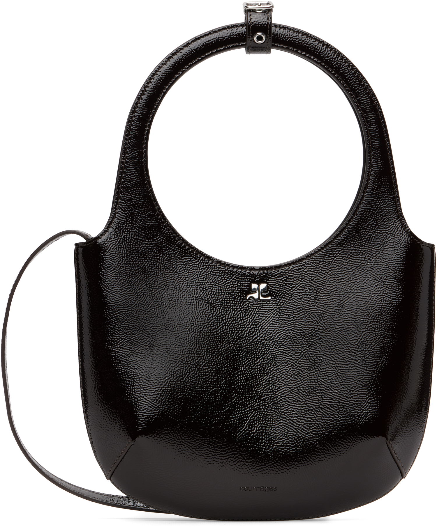 Taška cez rameno Courrèges Courrèges Holy Naplack Leather Shoulder Bag Čierna | 325GSA102CR0043, 0