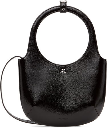 Taška cez rameno Courrèges Courrèges Holy Naplack Leather Shoulder Bag Čierna | 325GSA102CR0043, 0