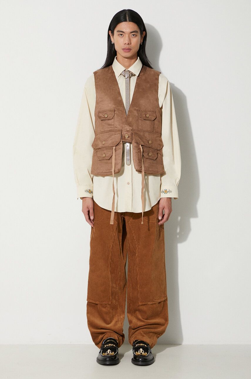 Vesta Engineered Garments Vest Fowl Hnedá | 23F1C002.CT253, 1