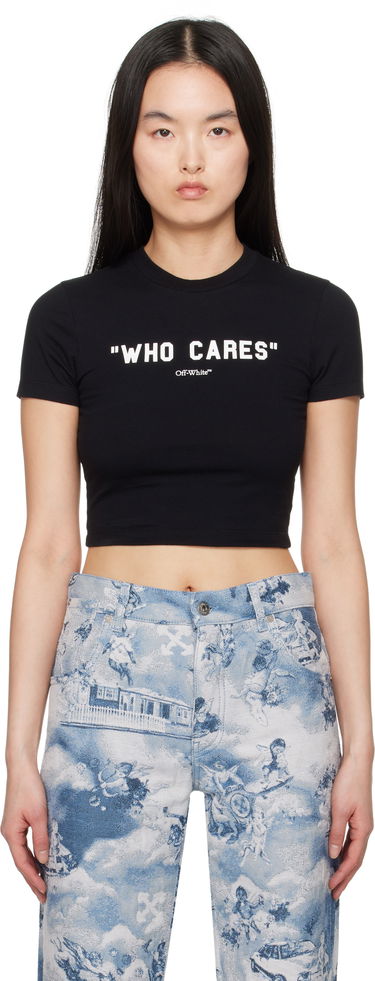Crop Top Off-White Off-White 'Who Cares' Crop T-Shirt Čierna | OWAA133S25JER0011001, 0