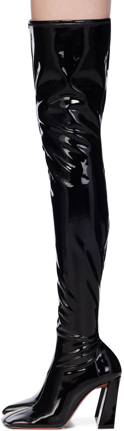 Amina Muaddi Marine Stretch Thigh-High Boots