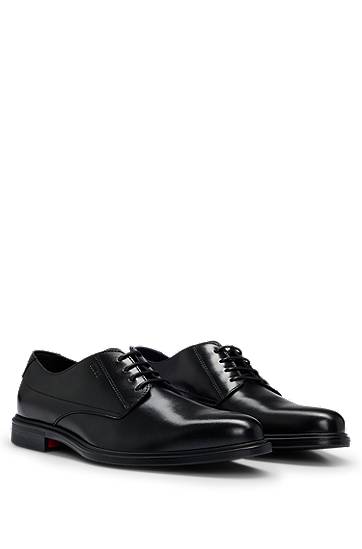 Doplnky BOSS Nappa Leather Derby Shoes with Embossed Logo Čierna | 50497869