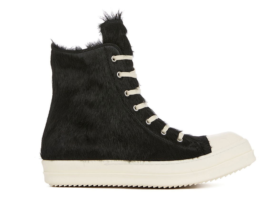 Tenisky a topánky Rick Owens Strobe High Pony Hair Black Čierna | RR02B2890LHL-91, 0