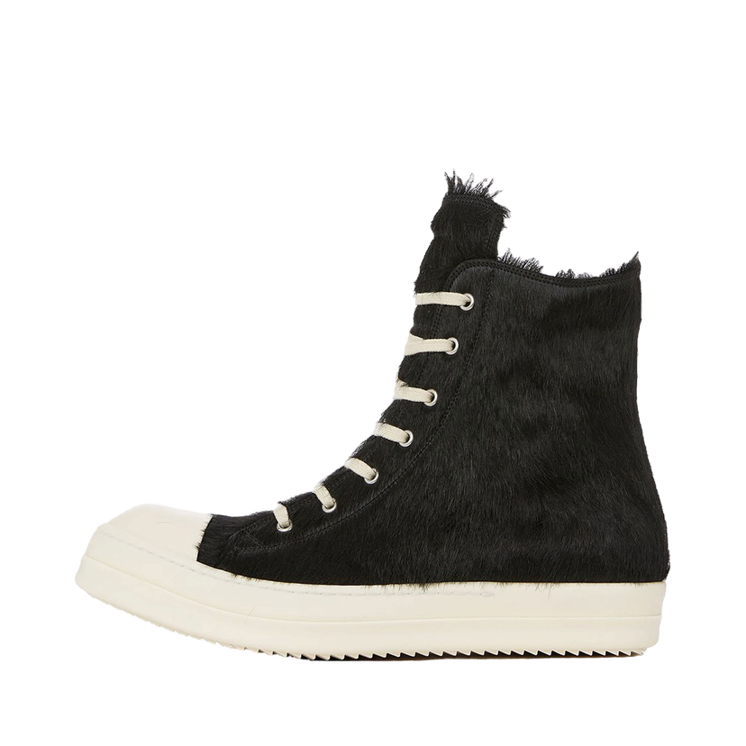 Tenisky a topánky Rick Owens Strobe High Pony Hair Black Čierna | RR02B2890LHL-91