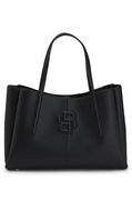 Grained Faux-Leather Tote Bag with Double B Monogram