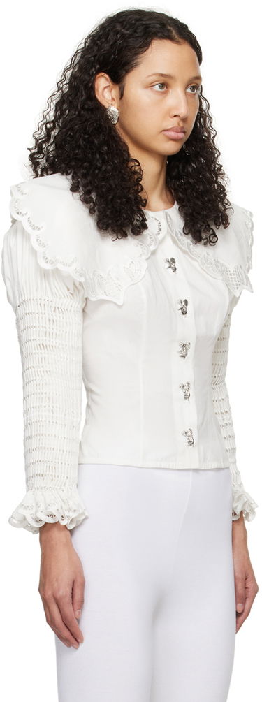Košeľa Chopova Lowena Chopova Lowena Crochet Collar Blouse Biela | 2210, 1