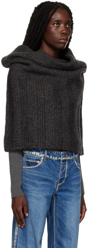 Sveter We11done We11done Cowl Neck Cropped Sweater Šedá | WD-KL3-22-630-W-CH, 1