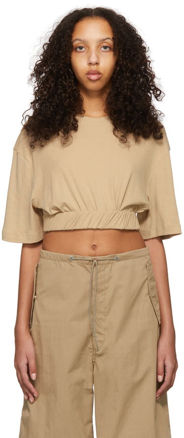 Crop Top Dion Lee Cotton Cropped T-Shirt Béžová | A3534S22, 0