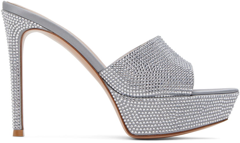 Tenisky a topánky Gianvito Rossi Gianvito Rossi Tracey Crystal Heeled Sandals Šedá | G16550.85RIC.RAS