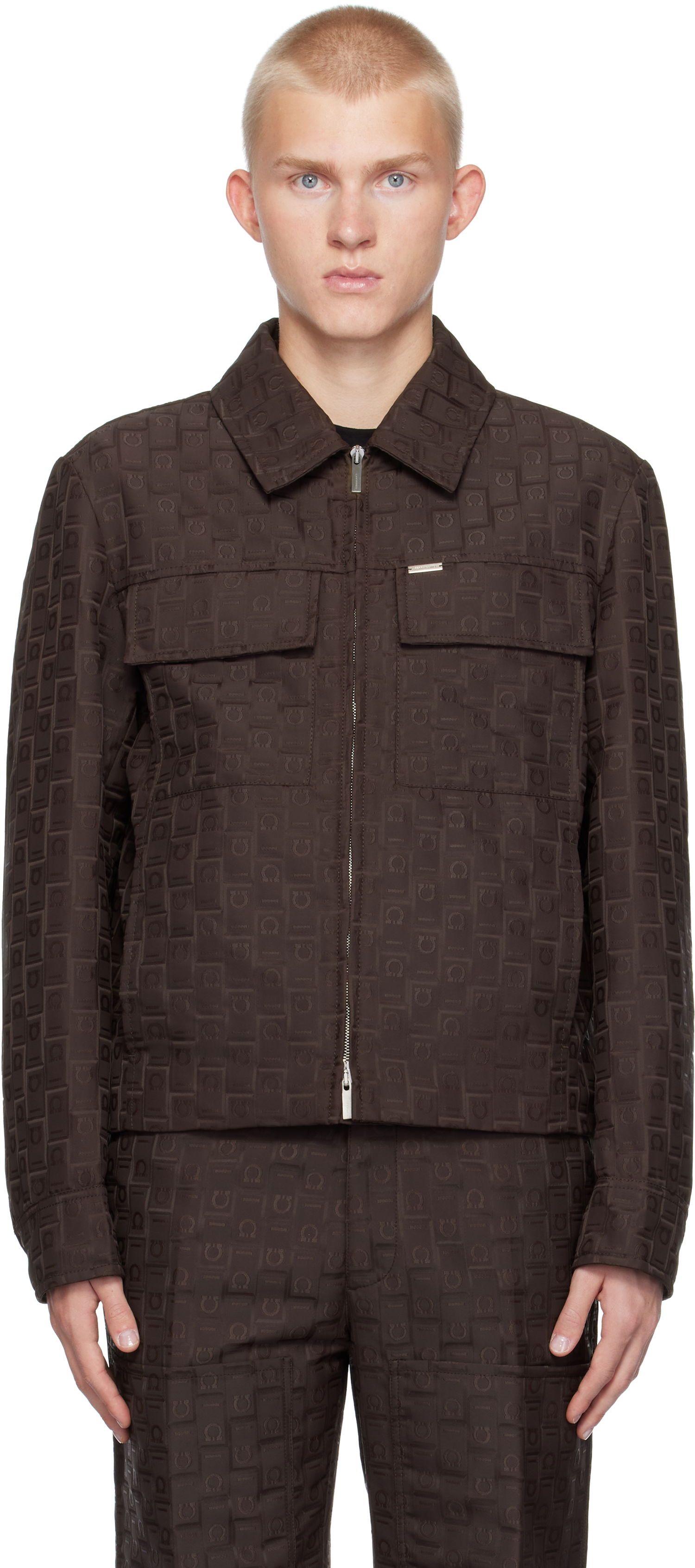 Bunda FERRAGAMO Ferragamo Monogram Jacket Hnedá | 777816, 0