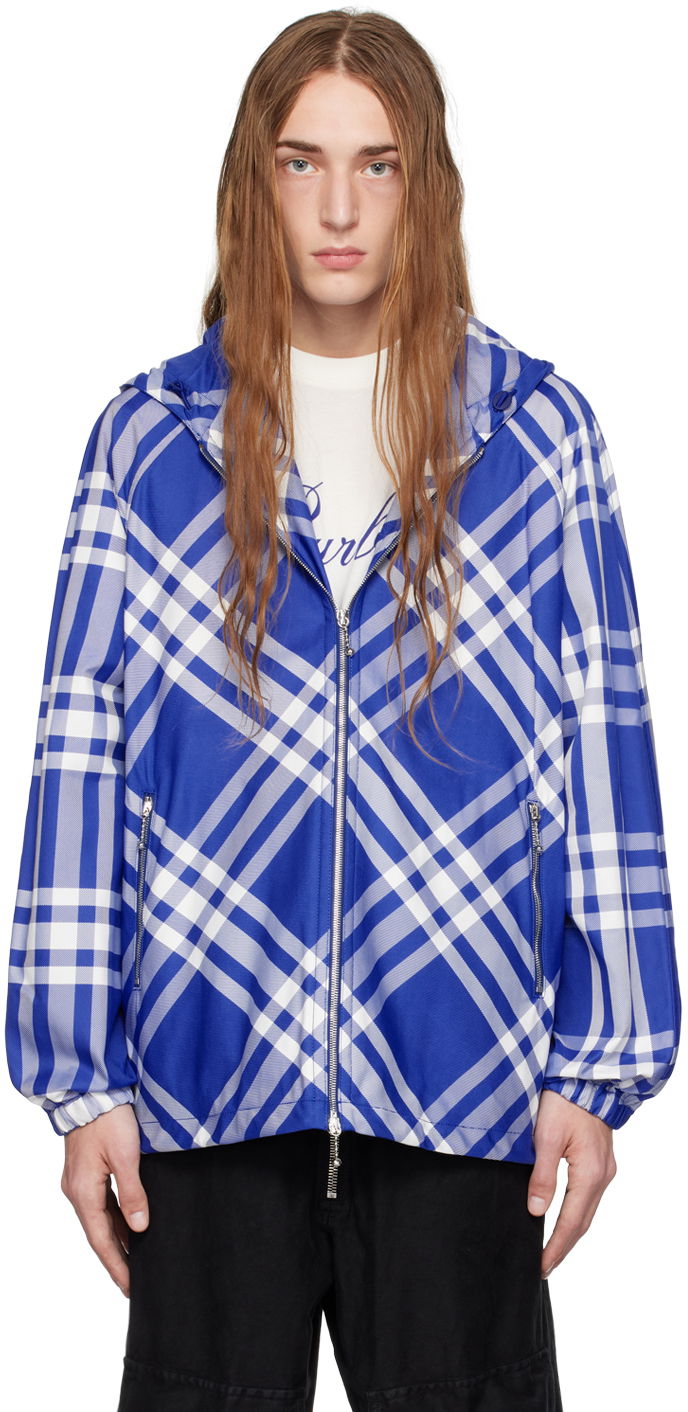 Bunda Burberry Check Jacket Modrá | 8077178, 0