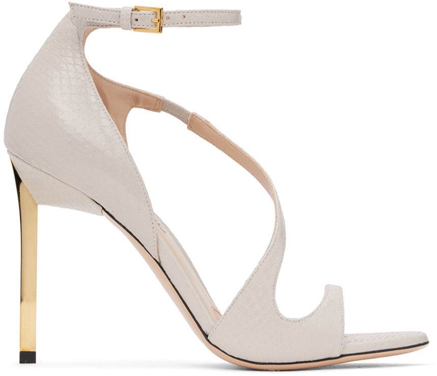 Tenisky a topánky Tom Ford Shiny Ayers Heeled Sandals Šedá | W3545-EAY004G, 0