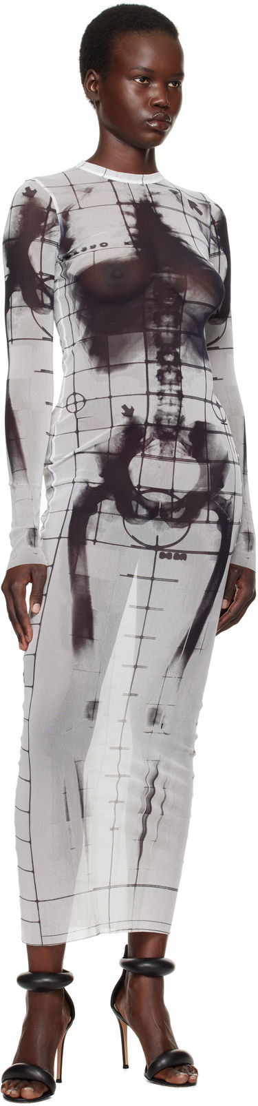 Šaty Jean Paul Gaultier Jean Paul Gaultier 'The Squeletor' Maxi Dress Biela | 25/33-F-RO309-T580-0100, 3