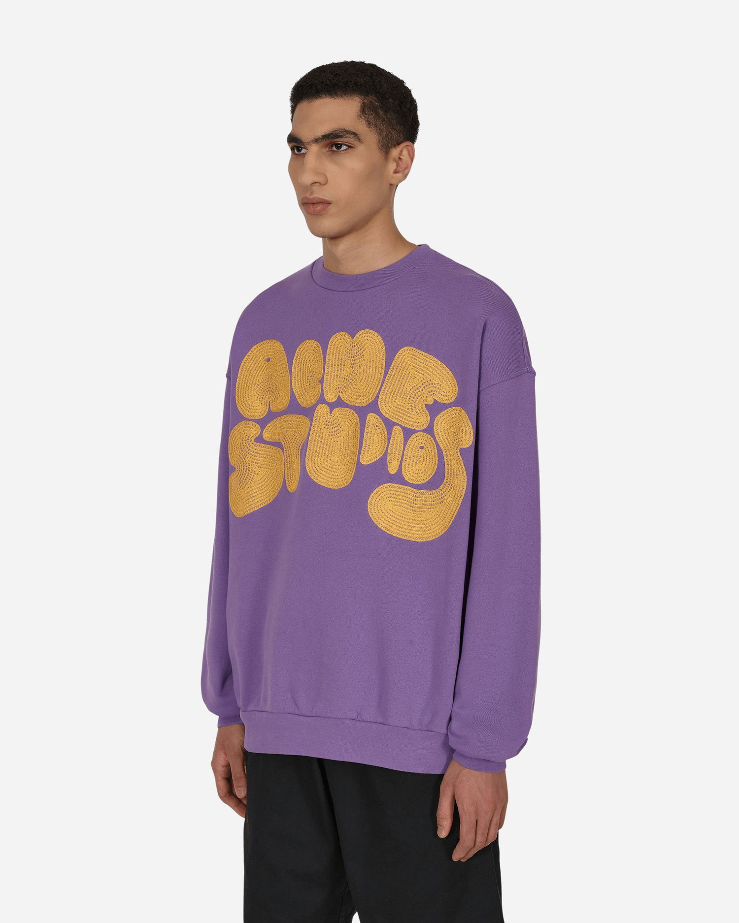 Mikina Acne Studios Fyre Bubble Logo Crew Sweat Fialová | BI0172-ADI, 1
