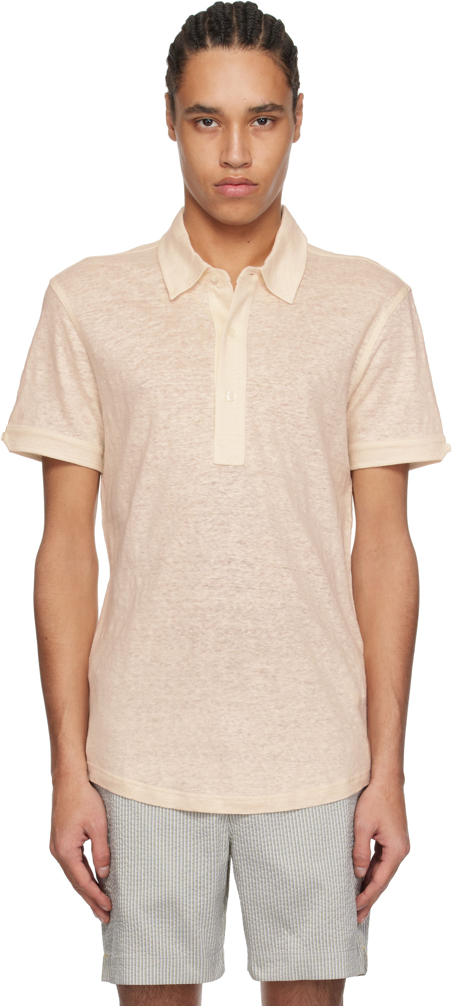 Polo tričko Orlebar Brown Orlebar Brown Sebastian Linen Polo Béžová | 280280, 0