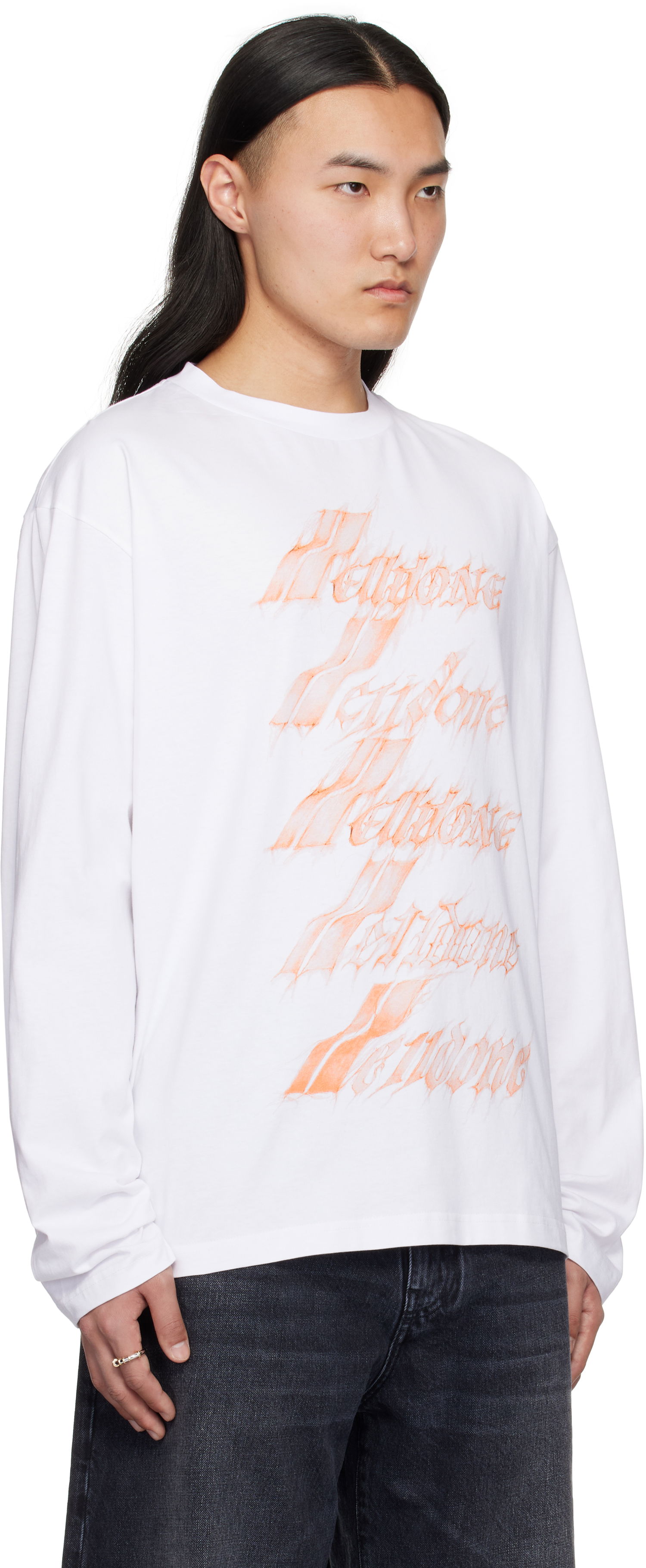 Sveter We11done We11done Spark Logo Long Sleeve T-Shirt Biela | WD-TT0-25-752-U-WH, 1