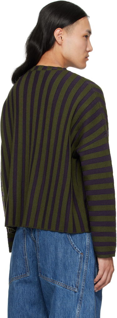 Sveter Eckhaus Latta Eckhaus Latta Striped Cropped Sweater Fialová | 8026-EL-PF25-M, 2