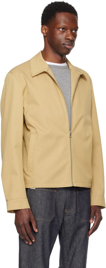 Bunda BOSS BECKHAM x BOSS Cotton Blend Zip-Up Jacket Béžová | 50549075, 2