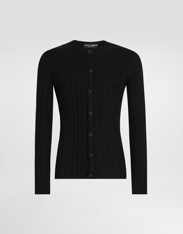 Sveter Dolce & Gabbana Dolce & Gabbana Long-Sleeved Silk Cardigan Čierna | GXVC7TJBSN6N0000, 0