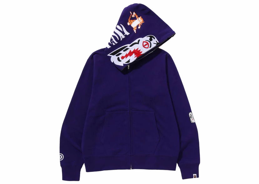 Mikina BAPE BAPE Tiger Full Zip Hoodie Purple Fialová | 1J80-115-011