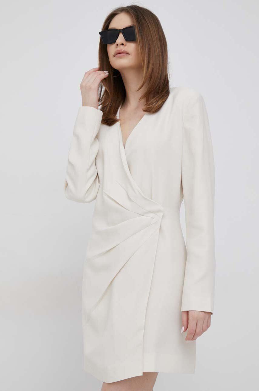 Šaty DKNY Crepe Blazer Dress Béžová | P3ABNQ98, 0