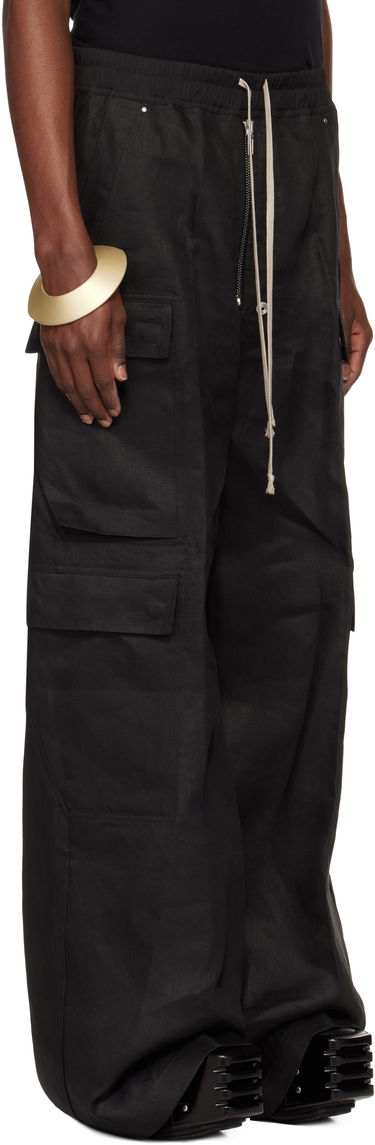 Cargo nohavice Rick Owens Rick Owens Hollywood Cargobela Cargo Pants Čierna | RU01E5339 TWL, 1