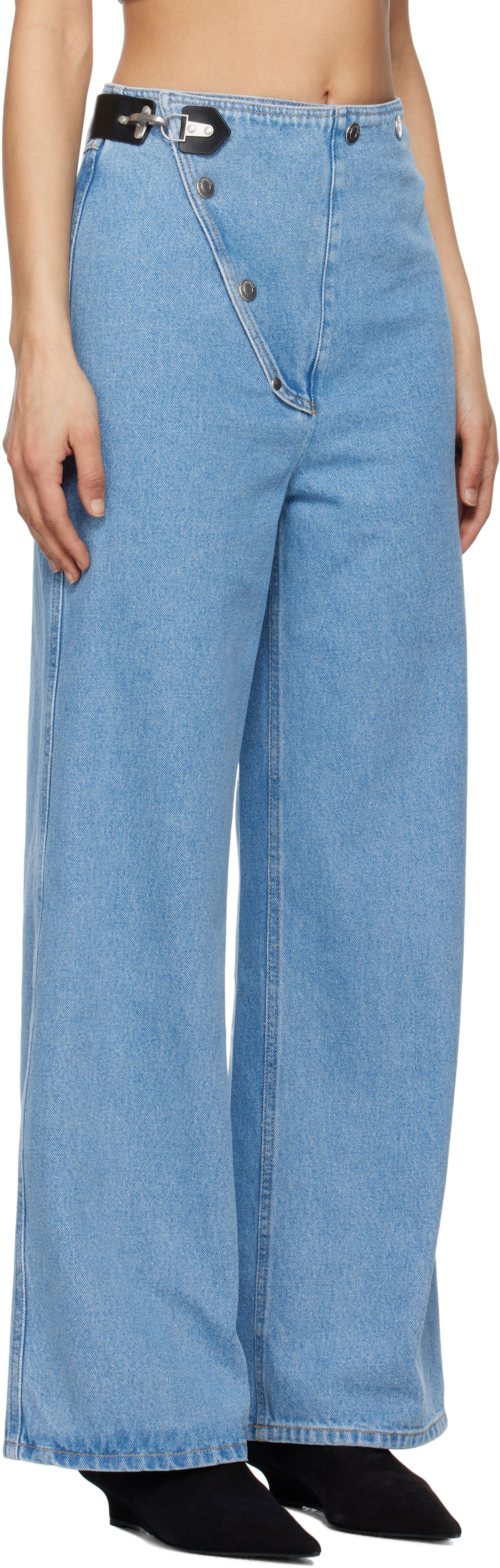 Džínsy Nanushka Nanushka Makena Wide Leg Jeans Modrá | NW25RSPA09353, 1