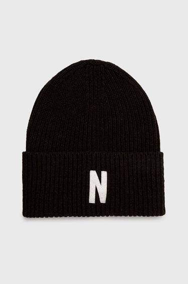 Kulicha NORSE PROJECTS Merino Lambswool Rib N Logo Beanie Hnedá | N95.0953.1037, 0