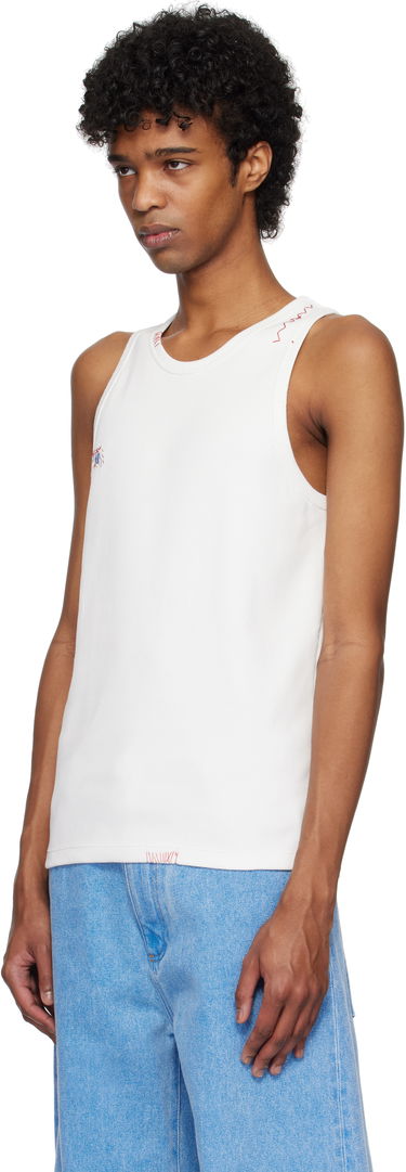 Tielko Marni Marni Fitted Tank Top Biela | HUMU0326S0 UTC458, 3