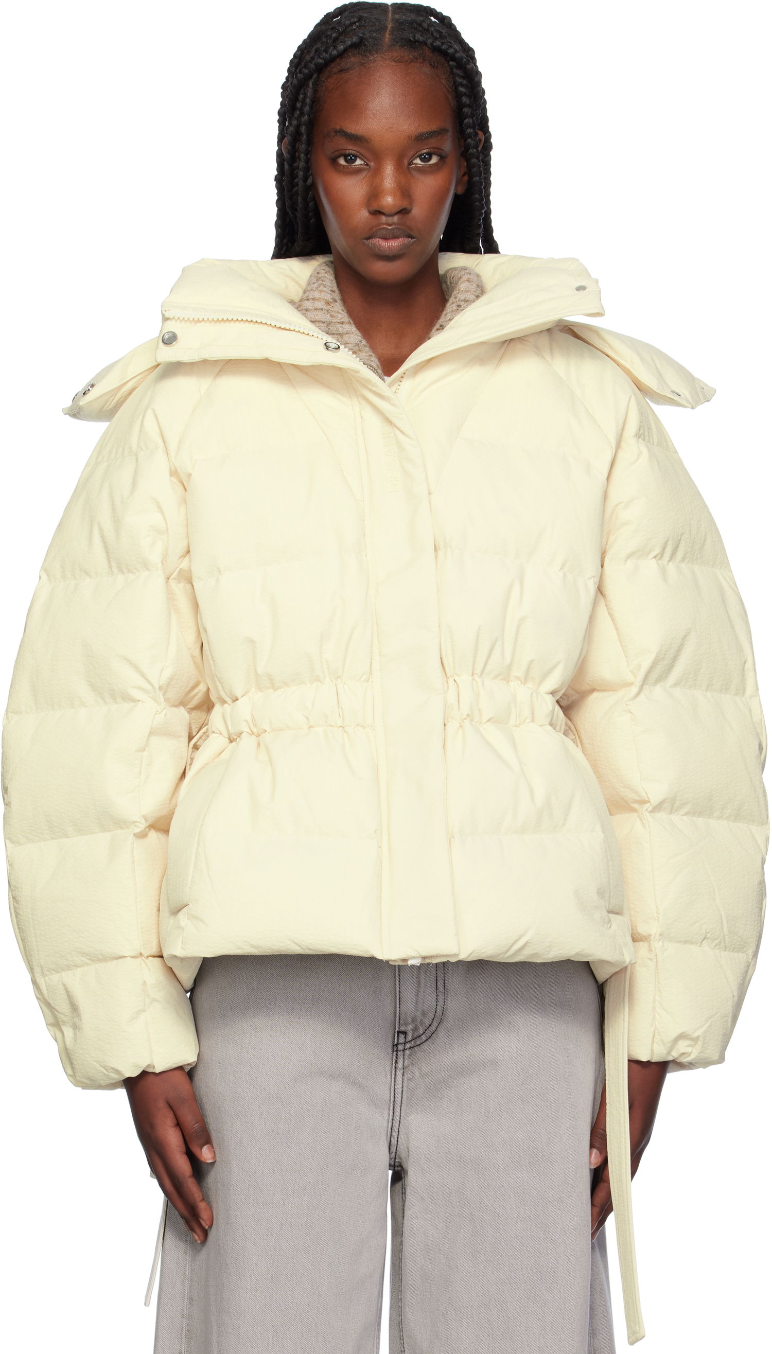 Prešívaná bunda GANNI Oversized Down Puffer Jacket Béžová | F9690, 0