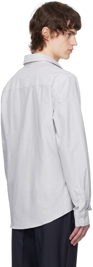 Košeľa AMI AMI Cotton Striped Button-Down Ami de Coeur Shirt Biela | USH063.CO0087, 2