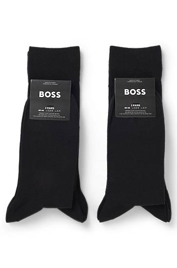 Ponožky BOSS Four-pack of regular-length socks with branding Čierna | 50547928, 1