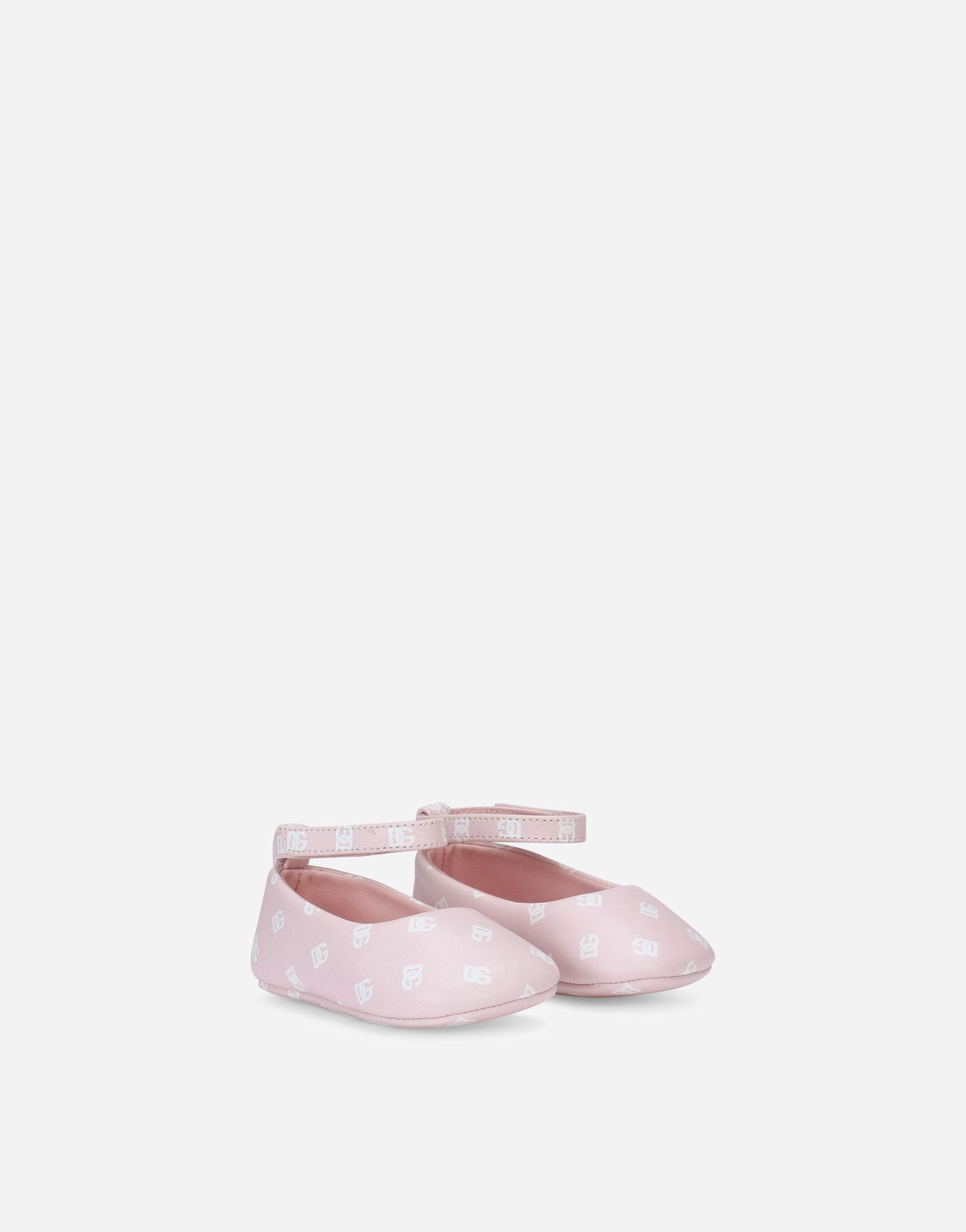 Tenisky a topánky Dolce & Gabbana Nappa Leather Newborn Ballet Flats With Dg-logo Print Ružová | DK0065AS690HFUTW, 1