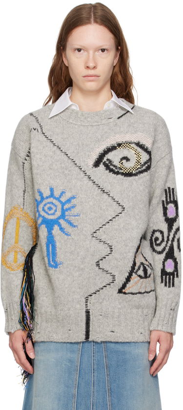 Sveter Stella McCartney Intarsia Knit Sweater Šedá | 6K05673S2438, 0