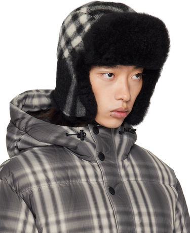 Klobúk Burberry Burberry Check Wool Trapper Hat Šedá | 8114830, 1