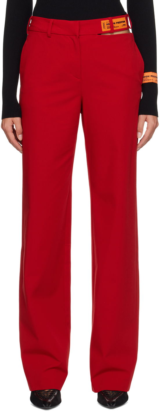 Nohavice HERON PRESTON Heron Preston Cutout Trousers Červená | HWCO002S23FAB0012500, 0