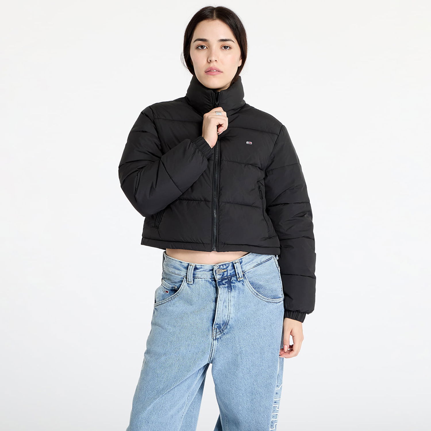 Prešívaná bunda Tommy Hilfiger Tommy Jeans Crop Essential Puffer Jacket Black Čierna | DW0DW18828 BDS, 0